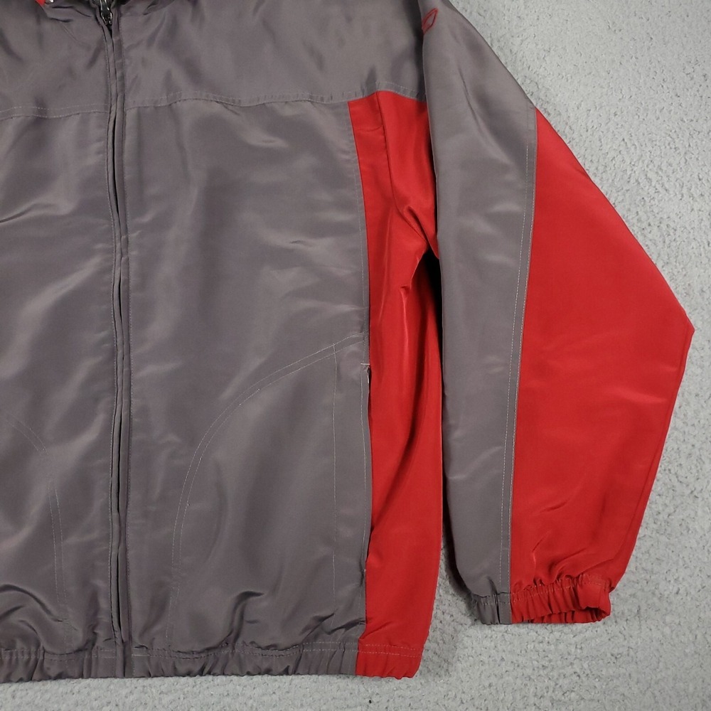 Reebok Red Gray Full Zip Winter Windbreaker Jacket Mens Size Large - Picture 4 of 8